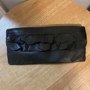 Hobo Black Ruffle Clutch